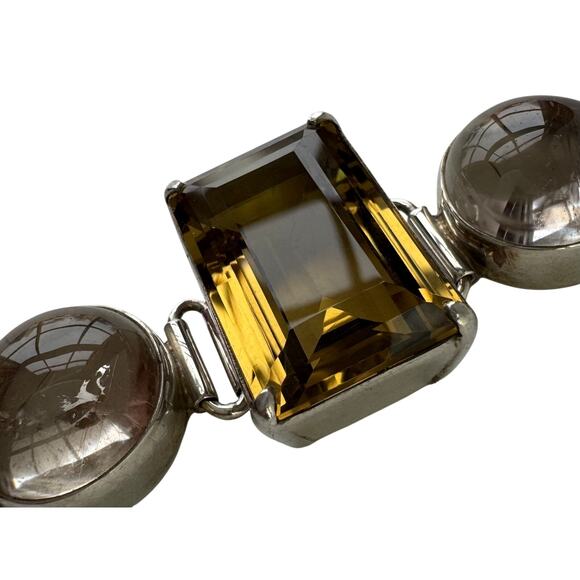 Lemon Quartz Stunning Bracelet Handmade Sterling Silver Rutile Quartz - Picture 7 of 10